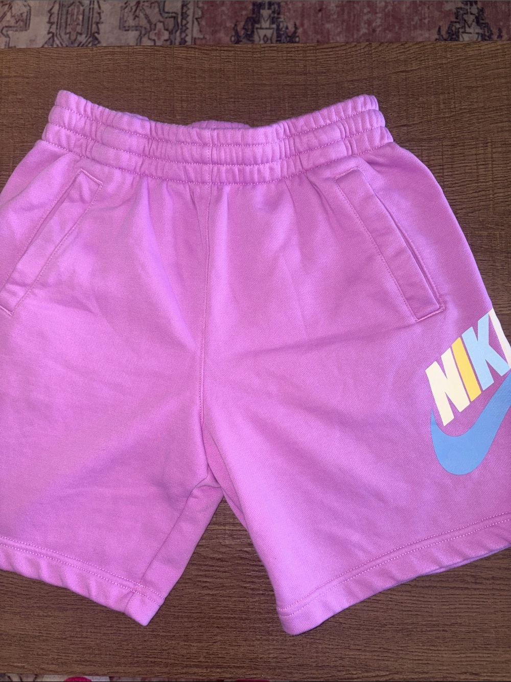Nike Pink Logo Kids Athletic Shorts